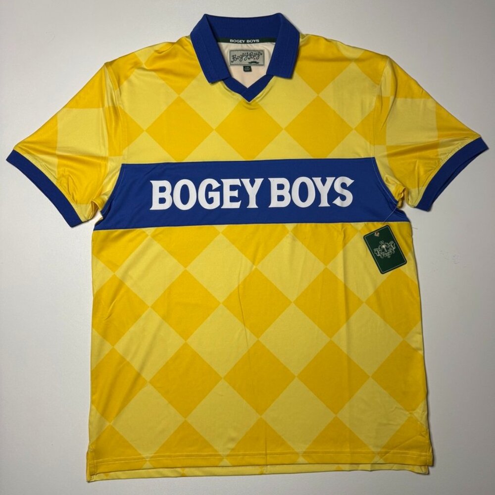 Bogey Boys Yellow Argyle Polo Shirt